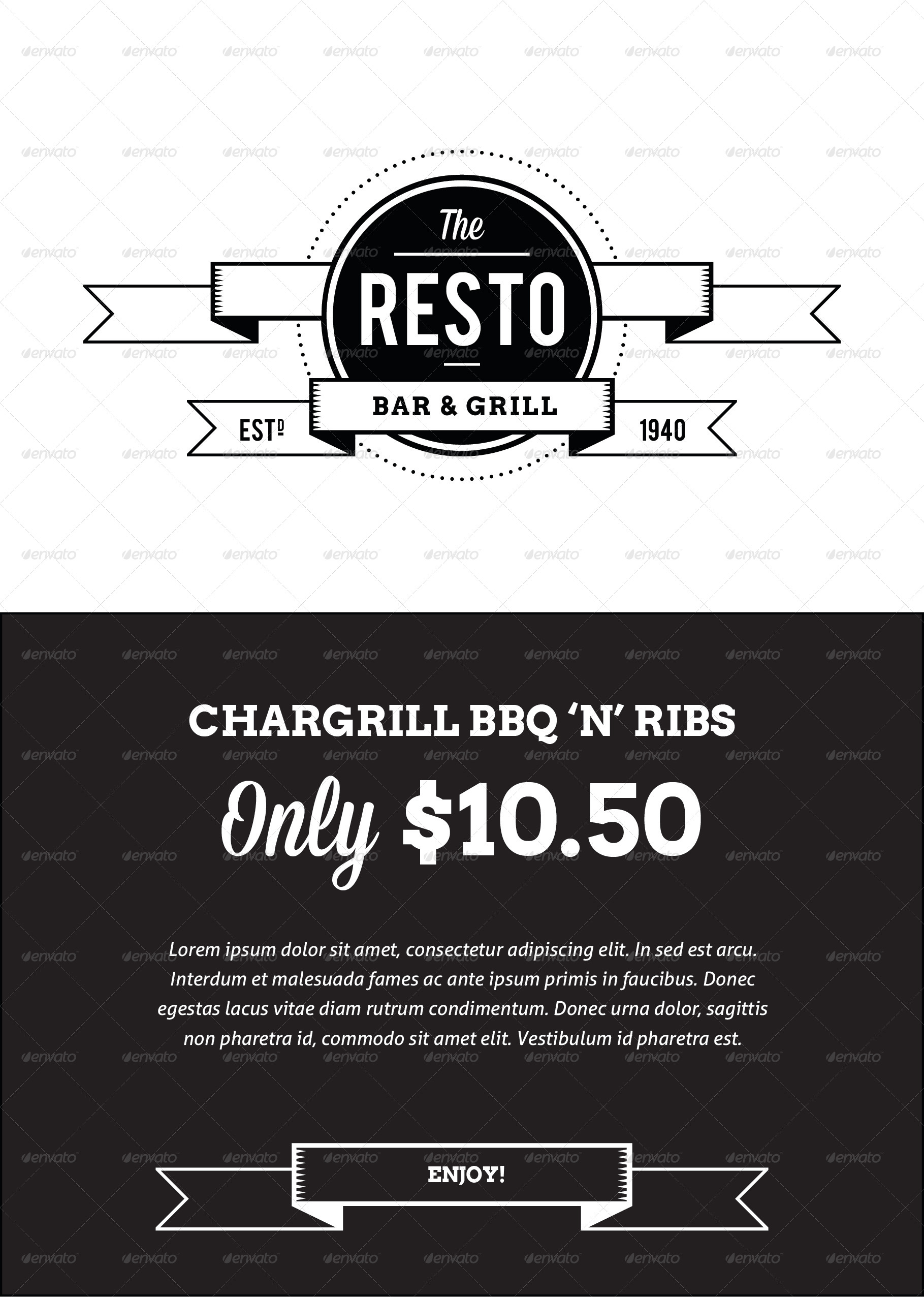 RestoBar Menu & Restaurant Branding by GlippoCreative GraphicRiver